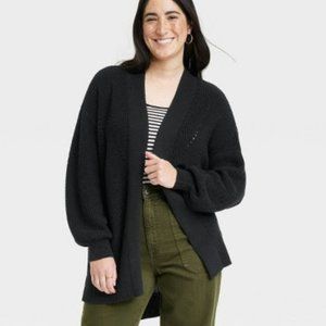 Universal Thread Open-Front Cardigan, Size L, Black